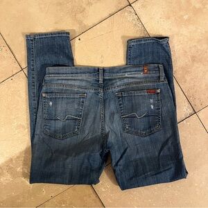 7 For All Mankind Medium Wash Straight Leg Jeans
